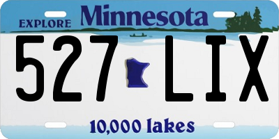 MN license plate 527LIX