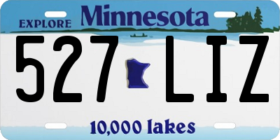 MN license plate 527LIZ