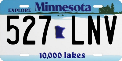 MN license plate 527LNV