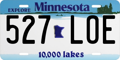 MN license plate 527LOE