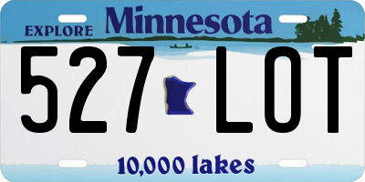 MN license plate 527LOT