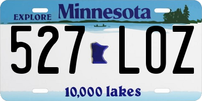 MN license plate 527LOZ