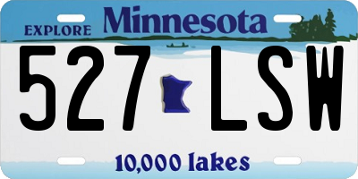 MN license plate 527LSW