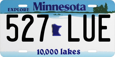 MN license plate 527LUE