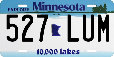 MN license plate 527LUM