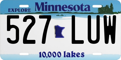 MN license plate 527LUW