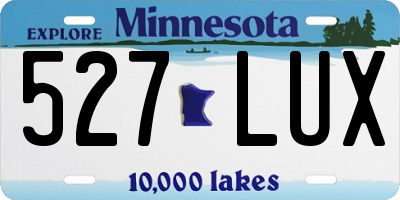 MN license plate 527LUX