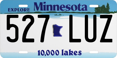 MN license plate 527LUZ