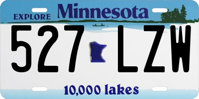 MN license plate 527LZW