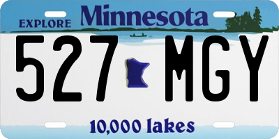 MN license plate 527MGY