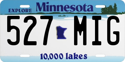 MN license plate 527MIG