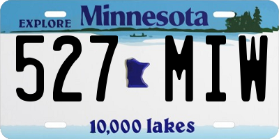 MN license plate 527MIW