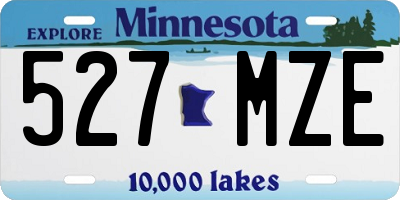 MN license plate 527MZE