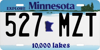 MN license plate 527MZT