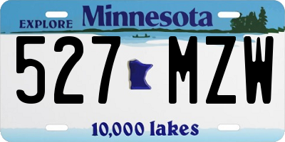MN license plate 527MZW