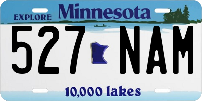 MN license plate 527NAM