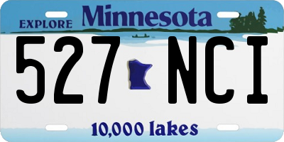 MN license plate 527NCI