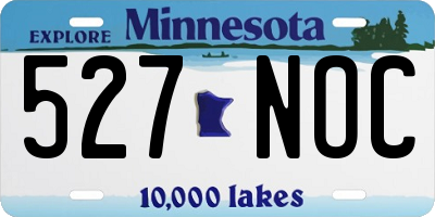 MN license plate 527NOC