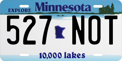 MN license plate 527NOT