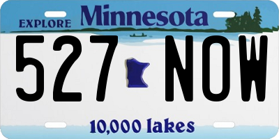 MN license plate 527NOW