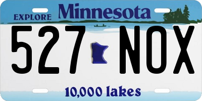MN license plate 527NOX