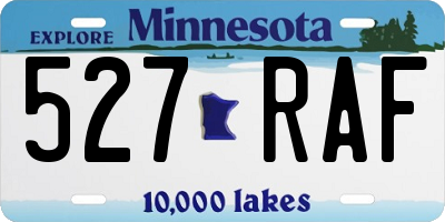 MN license plate 527RAF