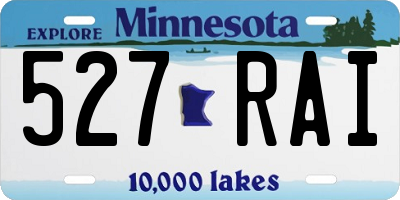 MN license plate 527RAI