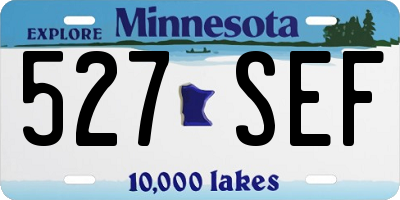 MN license plate 527SEF