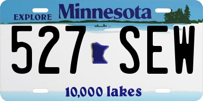 MN license plate 527SEW