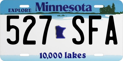 MN license plate 527SFA
