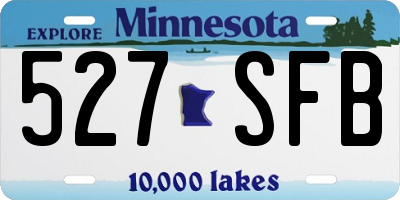 MN license plate 527SFB