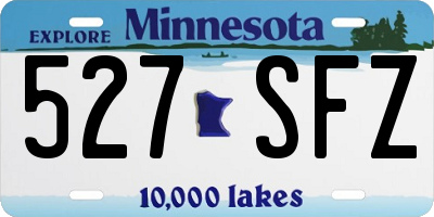 MN license plate 527SFZ