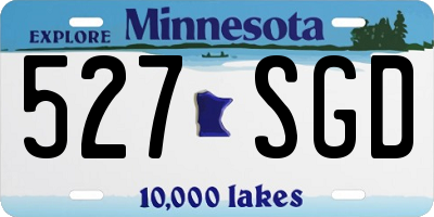 MN license plate 527SGD