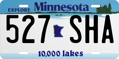 MN license plate 527SHA
