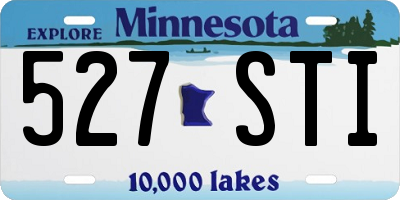 MN license plate 527STI