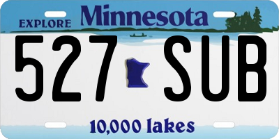 MN license plate 527SUB