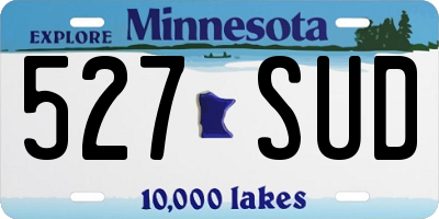 MN license plate 527SUD