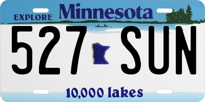 MN license plate 527SUN