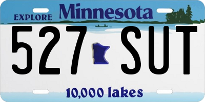 MN license plate 527SUT