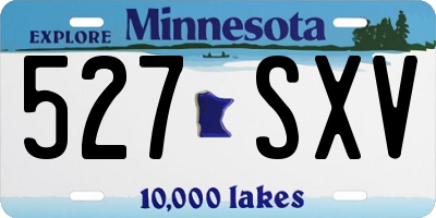 MN license plate 527SXV