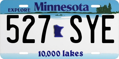 MN license plate 527SYE