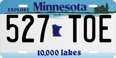 MN license plate 527TOE