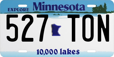 MN license plate 527TON
