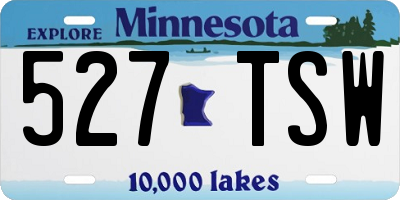 MN license plate 527TSW