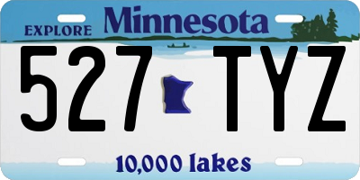 MN license plate 527TYZ