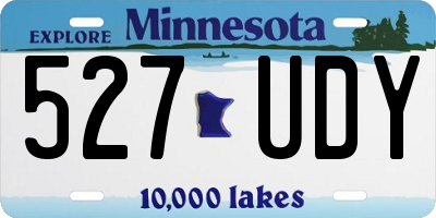 MN license plate 527UDY