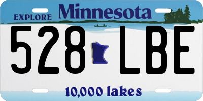 MN license plate 528LBE