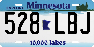 MN license plate 528LBJ