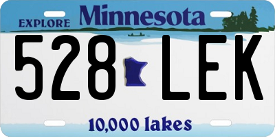 MN license plate 528LEK