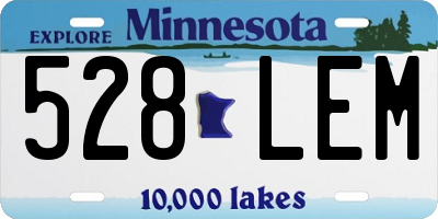 MN license plate 528LEM